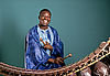 Balafon-Spieler am Instrument