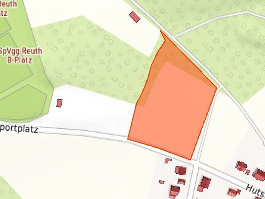 Markiertes Grundstück auf Kartenansicht