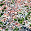 Luftbild von der Forchheimer Innenstadt. Hier sieht man auch den begrünten Streckerplatz.