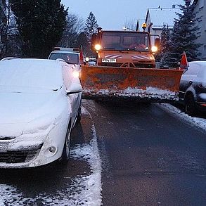 Kehrmaschine auf Straße